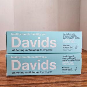 David’s Premium Toothpaste x2 Natural Spearmint Fluoride Free Whitening Vegan